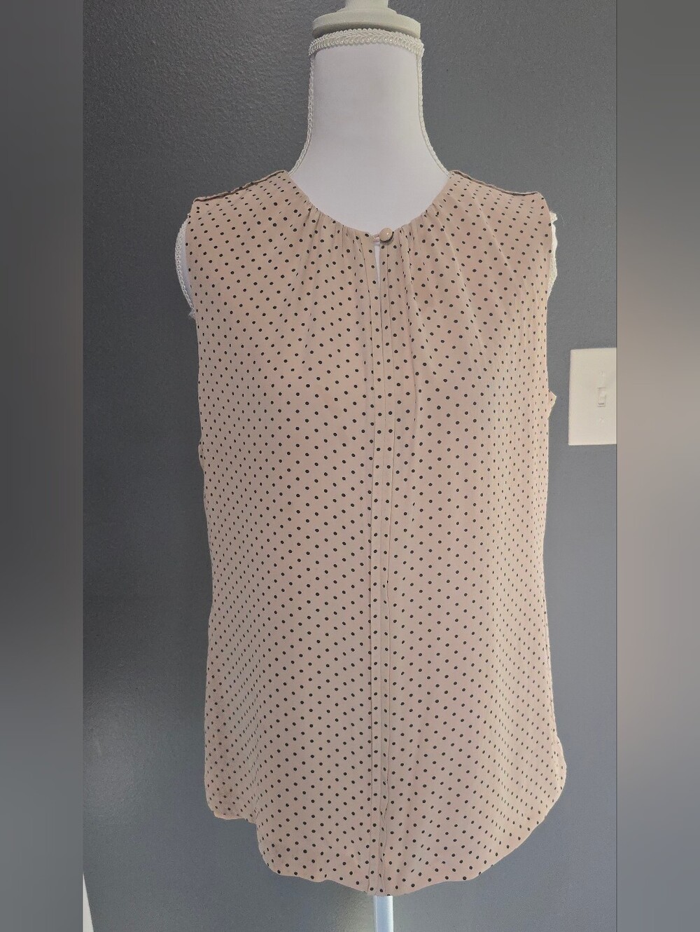 Tory Burch Sleeveless Polka Dot 100%  Silk Top